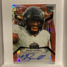 2023 Leaf Metal Noah Sewell #BA-NS2 Orange 1/1 Auto Oregon Ducks Chicago Bears
