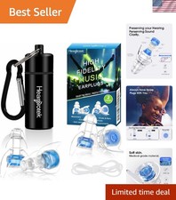 High Fidelity Concert Ear Plugs - 20 dB Noise Reduction, Reusable  Portable