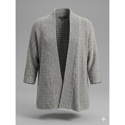 Eileen Fisher Womens S Minimalist Lagenlook Quiet Luxury Coastal Open Cardigan