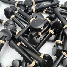 20pcs Black Ebony wood Viola Pegs Tuning key Inlay Boxwood Ring