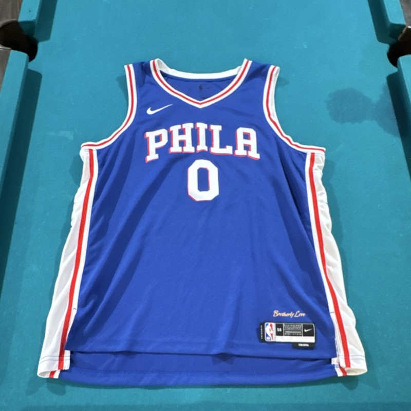 Nike Philadelphia 76ers Maxey #0 Blue Jersey Size 56 NBA Basketball