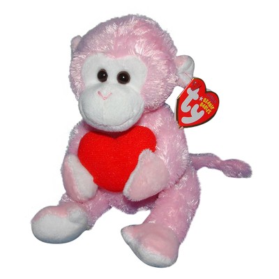 Ty Beanie Baby Mischief - MWMT (Monkey Pink) Valentines