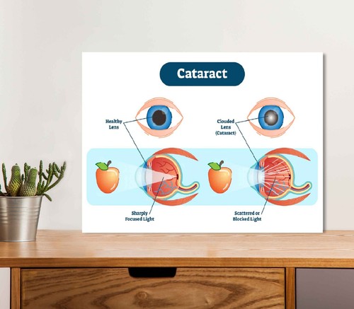 Human Eye Cataract Anatomy Vector 5mm thick Plastic Poster Ready to ...