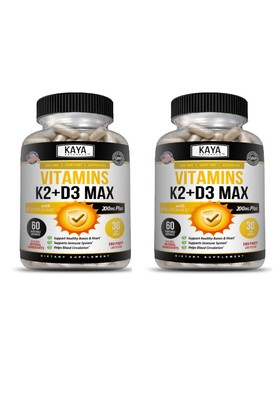 [2 Bottles] Vitamin K2 [MK7] D3 MAX 5000 IU Supplement, BioPerine Capsules