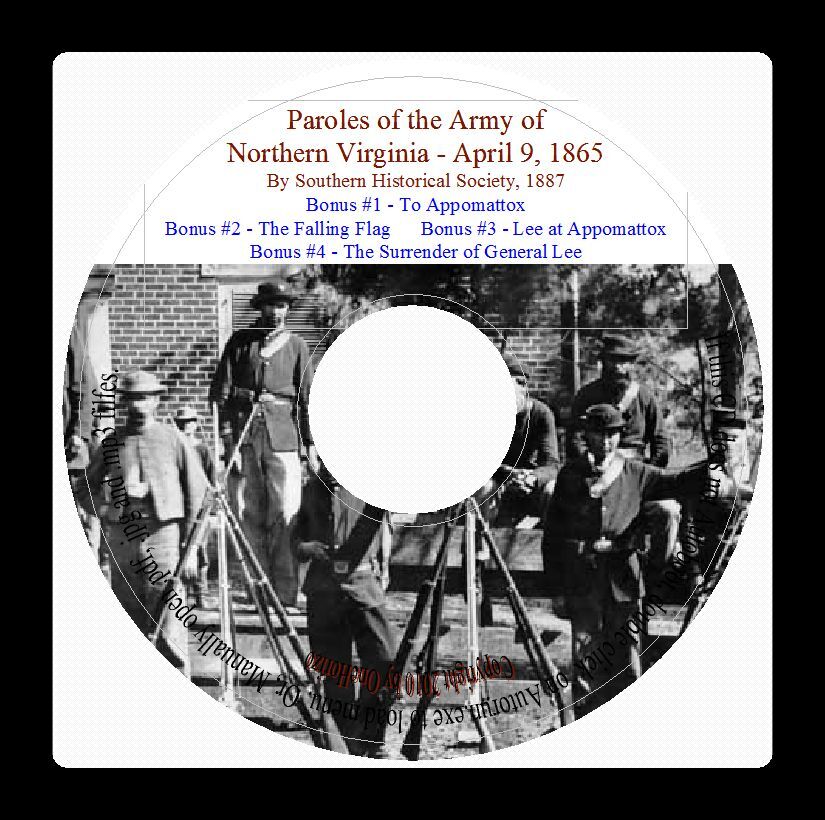The Appomattox Roster - Paroles of the Army of Northern VA April 9, 1865 + Bonus
