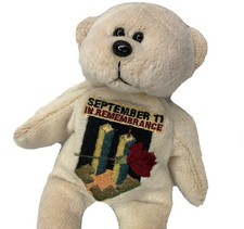 911 Bear Bean Bag REMEMBRANCE SEPTEMBER 11 Twin Towers 8" Plush