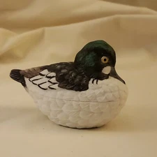 1990 Lenox Nature's Gallery Golden Eye Duck Trinket Box