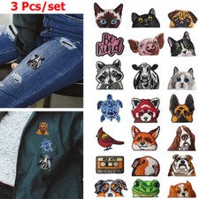 3 Pcs Vintage Patch Embroidered Sew On Iron On Badge Fabric Applique Craft Bag