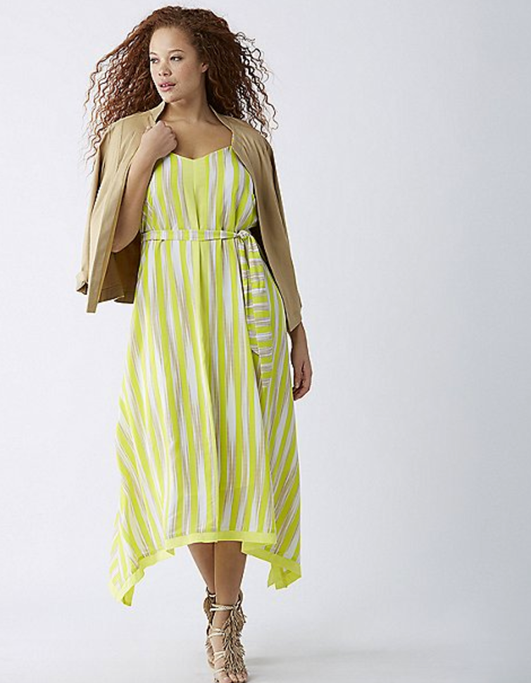 Lane Bryant Belted Scarf Hem Dress Women's Plus 14/16 Casual