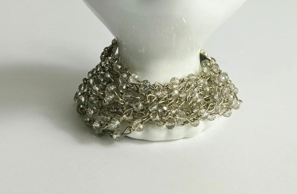 Pulsera de palanca de plata de cristal retorcido Foto 3 de 4