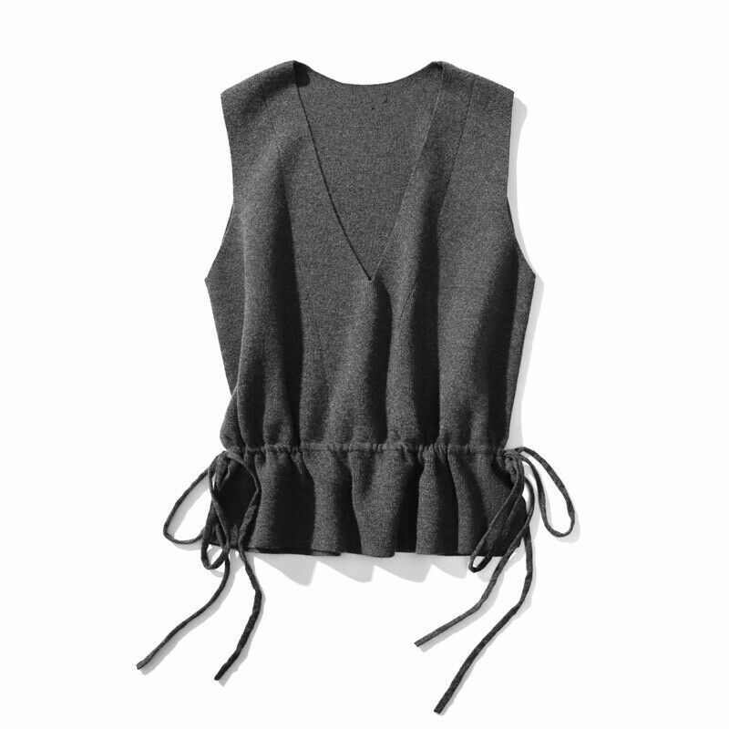 Gilet Maglia In Lana Merino 30% – Donna – Scollo Tondo, Spacco Posteriore – Multicolore