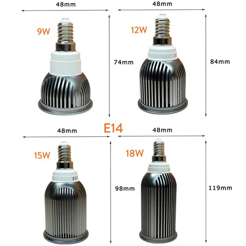 9w - 18w dimmable led spotlight bulb on the batteryb22 cob spot lights e12 3200k - Picture 15 of 16