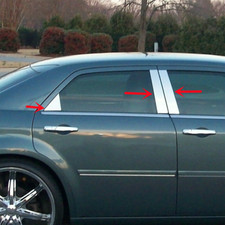 Fit Chrysler 300-c Chrome Door Pillar Post 6 Pc Polished Stainless Steel 05-10