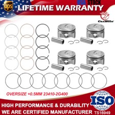 Oversize 0.5mm Pistons Rings Set For Hyundai Sonata Kia Optima 2.0l Turbo L4 Oversize 0.5mm Pistons Rings Set For Hyundai Sonata Kia Optima 2.0l Turbo L4
