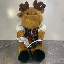 Vintage Commonwealth Animated Musical Moose Reindeer Choir Plush RARE 17 Video