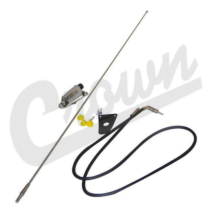 Kit antenne chrome universel accessoire tuning et réception radio am fm