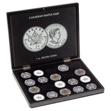 Canadian Silver Maple Leaves Coin Presentation Collection Box Case Lighthouse US