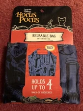 HOCUS POCUS REUSABLE BAG 23IN X 16.5 IN. HOLDS 4 BAGS OF GROCERIES, NEW. BLUE