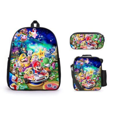 3 pcs/Set Super Mario backpack 3D school bag pencil case set laptop bags Mochila