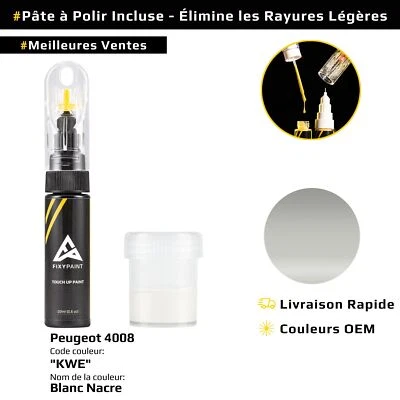 Peinture de retouche pour Peugeot 4008 Code: KWE Blanc Nacre - Photo 1/4