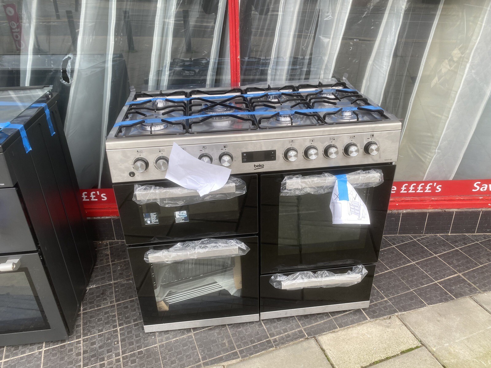 Beko KDVF100X 100cm Dual Fuel Range Cooker 7 Burners A/A Stainless