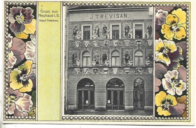 1900 GERMANY GREETINGS FROM NEUHAUS I.B. HOUSE TREVISAN  CHOCOLATE SHOP