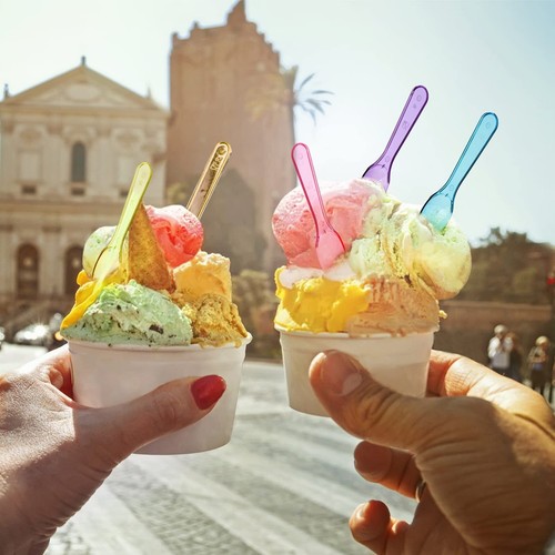 1000 Pack Colored Taster Spoons 3 Inch Disposable Mini Plastic Spoons Small Ice - Picture 4 of 7
