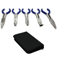 New 5pcs 11" Long Needle Nose Pliers Set Long Reach Tool Pliers with Pouch