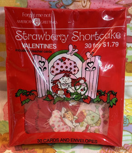 NEW VTG 1982 Strawberry Shortcake Valentines Cards Pack of 30 SEALED