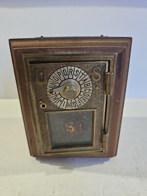 Antique USPS PO Post Office Box US Door Bank Oscar Hubbert No Combination 