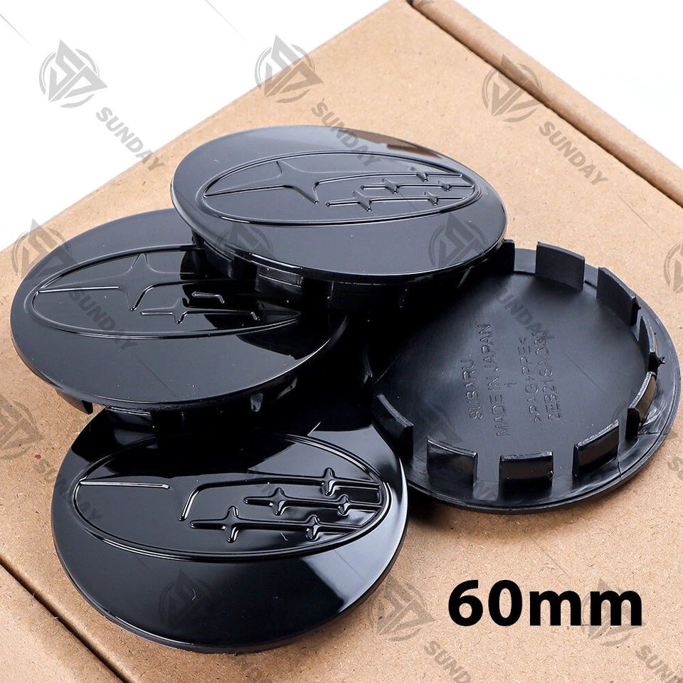 4x Tapa central de rueda para Forester Impreza Crosstrek 60 mm negro brillante 28821SA030X Foto 3 de 3