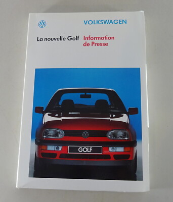 VW Golf 3/III Presentation Press Backrest Incl. Gti + VR6 De 08/1991