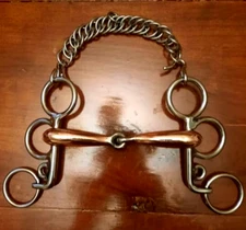 Copper Mouth Pelham Bit with Curb Chain Stainless Steel Horse Riding Bit