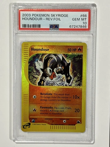 2003 Pokemon Skyridge - Houndour Rev.Foil #66 PSA 10 GEM MT