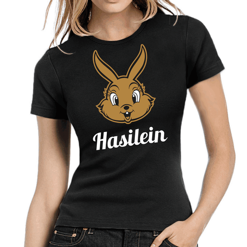 Hasilein Hase Kaninchen Rabbit Bunny Fun Cute Comedy Lady Damen Girlie T-Shirt - Picture 1 of 1