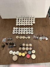 LOT DE 65 BOUTONS TIRETTES CÉRAMIQUE PORCELAINE / 28 BOUTONS TIRETTE BOIS PLASTIQUE & MÉTAL