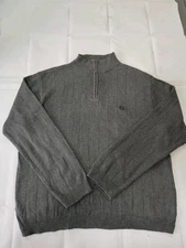 Chaps quarter zip ribbed knit sweater dark grey XL
