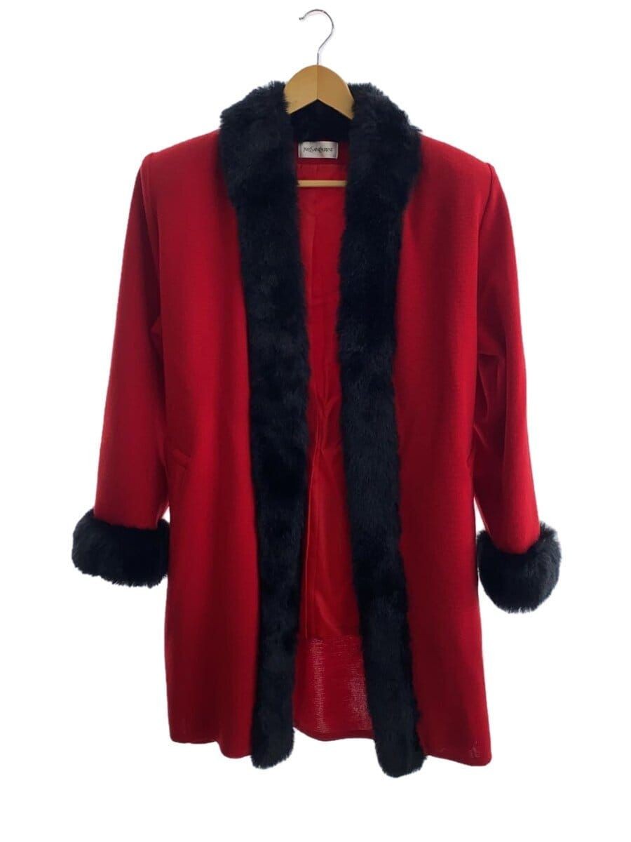 ALTRA YVES SAINT LAURENT ALTRO CAPPOTTO PELLICCIA MACCHIATO M LANA ROSSO TINTA UNITA SPS4A817 FUKUSUKE