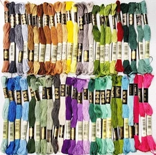 50 DMC 25 Embroidery Floss Lot of 50 Different Colors #407 thru #602 FULL Skeins