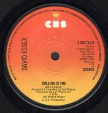 David Essex Rolling Stone 7" vinyl UK Cbs 1975 Solid label design b/w coconut