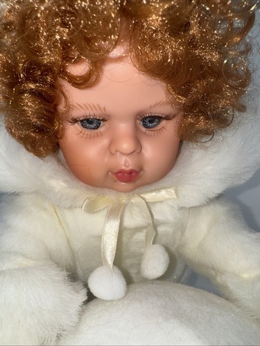 Vintage Santa's Best Animated Snow baby Girl Rolling Snowball VIdeo Tested Works - Picture 6 of 7