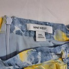 Nine West Women's XXL Blue Yellow Crinkle Pleated Tiered Skirt Lined Midi — photo 4