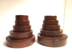 Vintage Mid-century Modern stepped wooden Bookends in ascending half-circles — photo 5