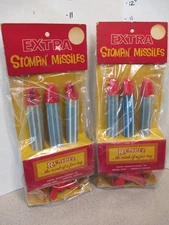 Rempel 1950s (2) MIP Stompin Missile space rocket toy target playset rubber dart