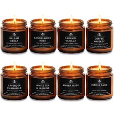 8 Pack Soy Wax Scented Candle Set - Lavender 6.3 inches W x 3.35 H 