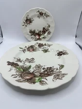 Set of 3 Vtg 1940's Johnson Brothers Harvest time plates and 4 bread and butter 