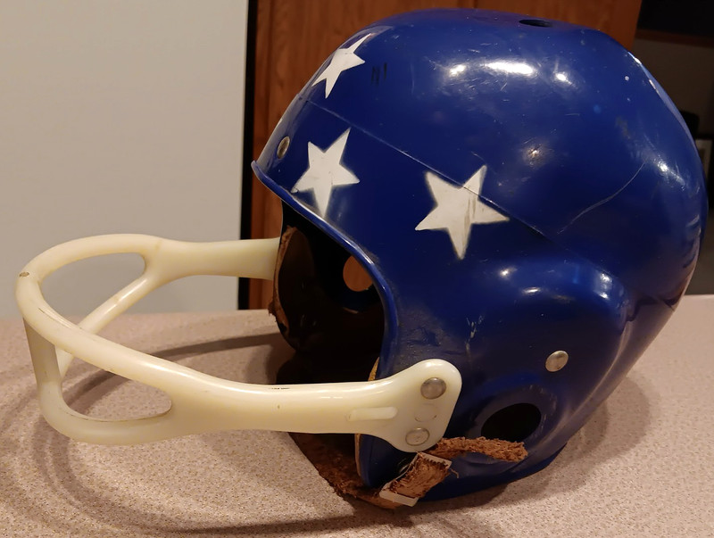 Vintage Kids Football Helmet Blue 5 White Stars  $ no reserve $