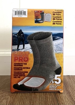 Heat Pro Adhesive Toe Warmers Air Activated 5 Hours Heat 30 Pairs Exp 04/30/2028