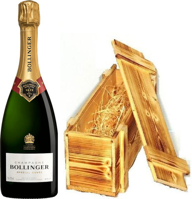 (108,36 /l) Bollinger Champagner Spezial Cuvée Brut in Holzkiste 12% 0,75l Flasc