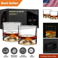Lead-Free Crystal Whiskey Glasses Gift Set | Elegant Freezable Design - 10 oz